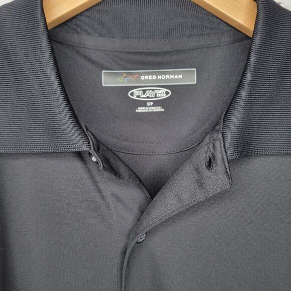 Greg Norman PLAY DRY Short Sleeve Collared Golf Polo Black | Small - Picture 3 of 6